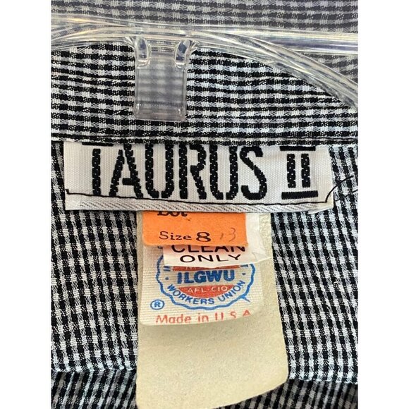 Taurus II Vintage 80’s Black & White Jumpsuit Pockets Elastic Waist Women Size 8 - Picture 6 of 10